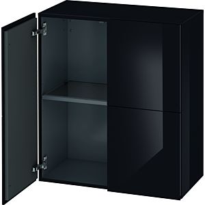 Duravit L-Cube medium tall cabinet LC117704040 70x36.3x80cm, 2 doors, black high gloss