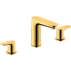 Duravit Wave 3-hole washbasin mixer WA1060005034 projection 129mm, polished gold