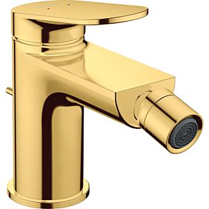 Duravit Wave bidet faucet WA2400001034 projection 128mm, with pull rod drain fitting, polished gold