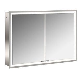 Armoire à miroir éclairée encastrée Emco prime 949706293 1000x730mm, 2 portes, aluminium/miroir