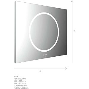 Emco Mi 240+ LED light mirror 106045007000200 450 x 700 mm, with a round light cutout