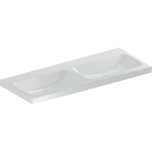 Geberit iCon double vasque 501838007 120x48cm, sans trou pour robinet, sans trop-plein, blanc