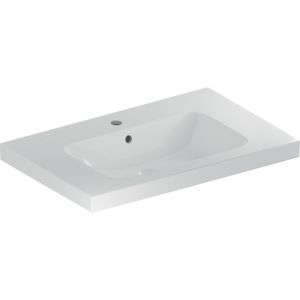 Geberit iCon light washbasin 501839002 75x48cm, central tap hole, with overflow, with shelf, white KeraTect