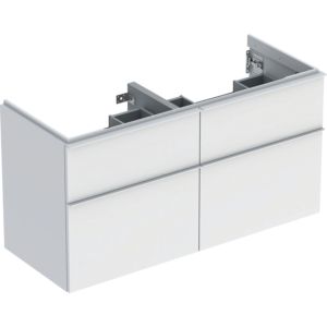 iCon Geberit vasque double 502309013 118,4x61,5x47,6cm, 4 tiroirs, blanc mat / poignée blanc mat