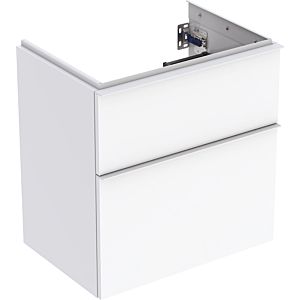 iCon Geberit vasque 502307011 59,2x61,5x41,6cm, 2 tiroirs, blanc brillant, poignée blanc mat