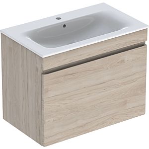 Geberit Renova Plan furniture washbasin set 501916001 80x62.2x48cm, corpus light walnut coated, washbasin white