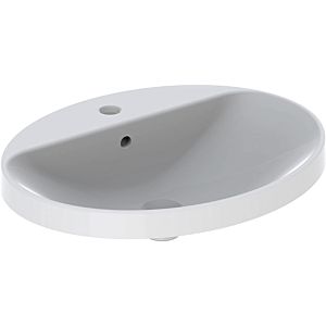 Geberit VariForm bassin 500725012 60x48cm, avec plage de robinetterie, trop - plein, de forme ovale, blanc