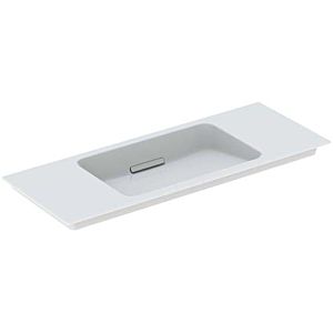 Geberit One meuble lavabo 500396013 105x13x40cm, sans trou pour robinetterie, trop-plein couvert, blanc Keratect / couvercle blanc brillant