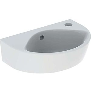 Geberit Renova Lave-mains 500374011 36x25cm, avec trou pour robinetterie à droite, avec trop-plein, saillie raccourcie, blanc