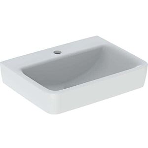 Geberit Renova Plan Cloakroom basin 501629001 50x38cm, central tap hole, without overflow, white