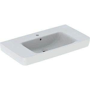 Geberit Renova Plan vasque 501702008 90x48cm, trou pour robinet central, avec trop-plein, blanc , match2 KeraTect