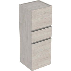 Geberit Renova Plan Hochschrank 501922001 39x105x36cm, 2 Türen, 1 Schublade, nussbaum hell, Folie strukturiert