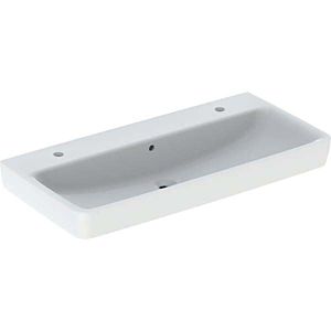 Geberit Renova Plan lavabo 501932008 100x48cm, trou à droite et à gauche, avec trop - plein, blanc KeraTect