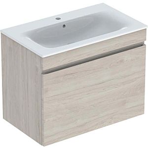 Geberit Renova Plan meuble vasque 501916001 80x62,2x48cm, corps laqué noyer clair, vasque blanc