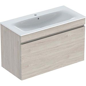 Geberit Renova Plan meuble vasque 501917001 100x62,2x48cm, corps enduit noyer clair, vasque blanc