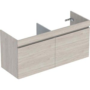 Geberit Renova Plan double vasque 501912001 122,6x60,6x44, 6cm, 801 tiroirs, noyer clair, feuille structurée