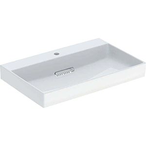 Geberit One washbasin 505036001 75 cm, with central tap hole, without overflow, white KeraTect/cover white