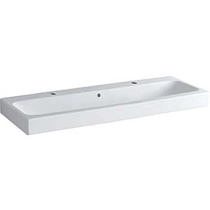 Keramag iCon Waschtisch KeraTect 124020600 weiss, 120 x 48,5 cm, 2 Hahnlöcher und Überlauf