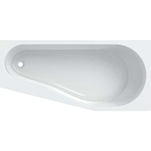 Geberit Renova Badewanne 657261000 160 x 75x 43 cm, Fünfeck, links, Abgang Fußende, weiß