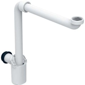 Geberit Tauchrohrsiphon 151116111 1 1/4", 32 mm, Raumsparmodell, für Waschbecken, Abgang horizontal, weiß