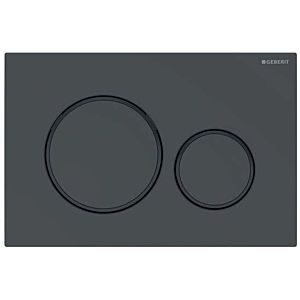 Geberit Sigma 20 115882DW1 Plaque / bouton noir, anneau noir mat, pour double chasse