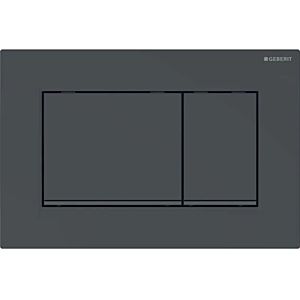 Geberit Sigma 30 Betätigungsplatte 115883DW1 Platte/Taste schwarz, Streifen schwarz matt,  für 2-Mengen-Spülung, Kunststoff