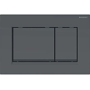 Geberit Sigma 30 115883161 Plaque / bouton noir mat, bandes noires, pour double chasse, plastique