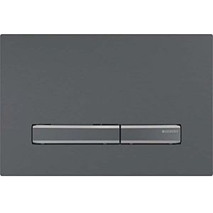 Geberit Sigma Betätigungsplatte 115671QD2 Deckplatte schwarzchrom gebürstet, Platte/Taste schwarzchrom, für 2-Mengen-Spülung