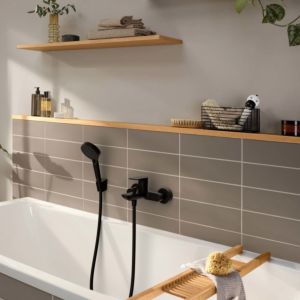 hansgrohe Rebris E Wannenarmatur 72450670 AP, 2 Verbraucher, Ausladung 182mm, mattschwarz