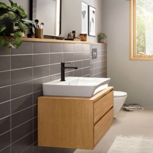 hansgrohe Rebris E 110 CoolStart Waschtischarmatur 72559670  Ecosmart, mit Zugstangen-Ablaufgarnitur, schwarz matt