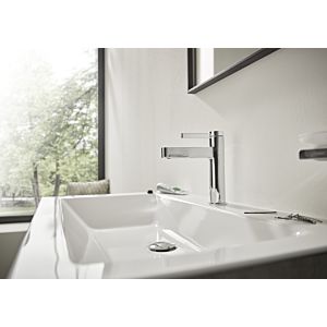 hansgrohe Finoris 100 Waschtischarmatur 76010000 mit Push-Open Ablaufgarnitur, chrom