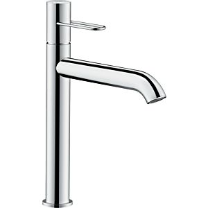 hansgrohe Axor Uno Waschtischarmatur 38032800 Ausladung 201mm, unverschließbare Ablaufgarnitur, mit Bügelgriff, Edelstahl-Optik