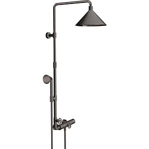 hansgrohe Axor Showerpipe 26020340 mit Thermostat, Kopfbrause 240 2jet, brushed black chrome
