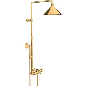 hansgrohe Axor Showerpipe 26020990 mit Thermostat, Kopfbrause 240 2jet, polished gold optic