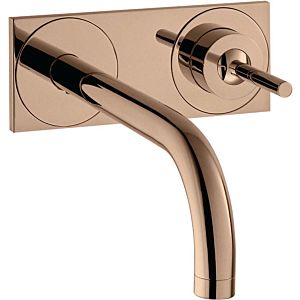 hansgrohe Axor Uno trim set 38112300 concealed basin mixer, pin handle, plate, projection 165 mm, polished red gold