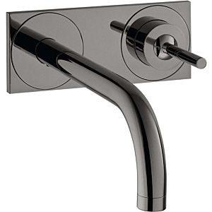 hansgrohe Axor Uno trim kit 38112330 concealed basin mixer, pin handle, plate, projection 165 mm, polished black chrome