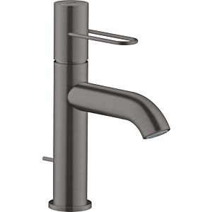 hansgrohe Axor Uno Waschtischarmatur 38023340 Ausladung 127mm, mit Bügelgriff, Zugstangen-Ablaufgarnitur, brushed black chrome