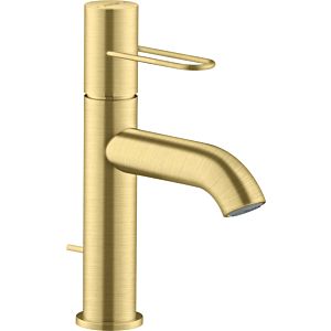 hansgrohe Axor Uno Waschtischarmatur 38023950 Ausladung 127mm, mit Bügelgriff, Zugstangen-Ablaufgarnitur, brushed brass