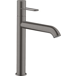 hansgrohe Axor Uno Waschtischarmatur 38032340 Ausladung 201mm, unverschließbare Ablaufgarnitur, mit Bügelgriff, brushed black chrome