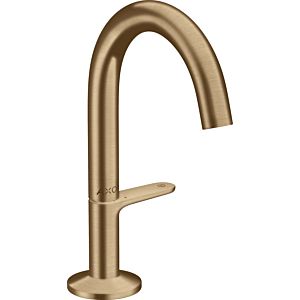 hansgrohe Axor One wash basin mixer 48010140 projection 122mm, with push-open waste set, brushed bronze