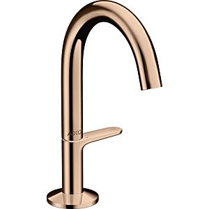 hansgrohe Axor One wash basin mixer 48010300 projection 122mm, with push-open waste set, polished red gold