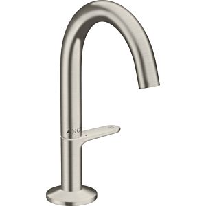 hansgrohe Axor One wash basin mixer 48010800 projection 122mm, with push-open waste set, stainless steel look