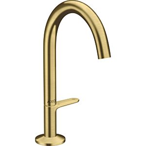 hansgrohe Axor One wash basin mixer 48020950 projection 140mm, with push-open waste set, brushed brass