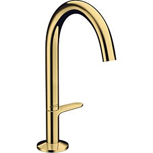 hansgrohe Axor One wash basin mixer 48020990 projection 140mm, with push-open waste set, polished gold optic