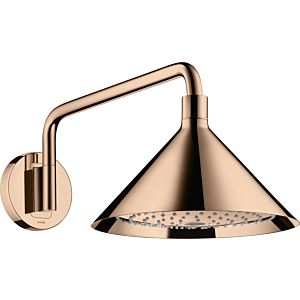 hansgrohe Axor Kopfbrause 26021300 mit Brausearm, Wandmontage, polished red gold