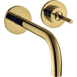 hansgrohe Axor Uno set de finition 38116990 mitigeur lavabo encastré, poignée à épingle, rosaces, saillie 225 mm, optique or poli