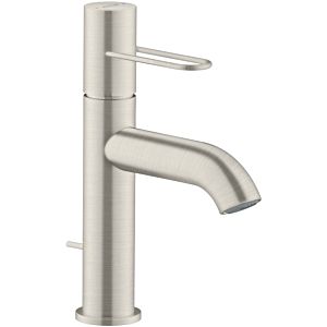 hansgrohe Axor Uno wash basin mixer 38023800 projection 127mm, with loop handle, pop-up waste set, stainless steel look