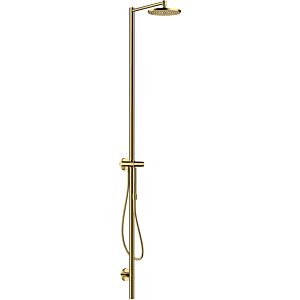 hansgrohe Axor Starck shower column 12670990 with overhead shower, hand shower, polished gold optic