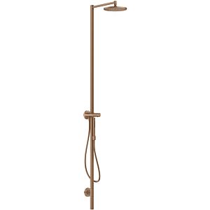 hansgrohe Axor Starck shower column 12672310 with thermostat, overhead shower 240 1jet, brushed red gold