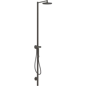 hansgrohe Axor Starck shower column 12672340 with thermostat, overhead shower 240 1jet, brushed black chrome